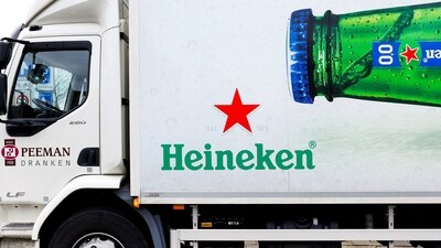 The logo of Heineken beer is seen on a delivery truck in Nijmegen, Netherlands. (Reuters)