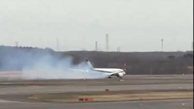 All Nippon Airways plane engulfed in smoke after landing in Japan, narrowly avoids disaster. (X/@fl360aero)