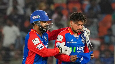 Kuldeep got the big wickets of Wriddhiman Saha and Rahul Tewatia. (PTI) Kuldeep got the big wickets of Wriddhiman Saha and Rahul Tewatia. (PTI)