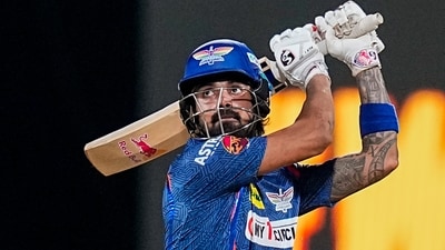 Lucknow Super Giants captain KL Rahul plays a shot during the Indian Premier League (IPL) T20 cricket match between Chennai Super Kings and Lucknow Super Giants (PTI) Lucknow Super Giants captain KL Rahul plays a shot during the Indian Premier League (IPL) T20 cricket match between Chennai Super Kings and Lucknow Super Giants (PTI)