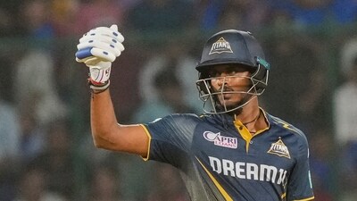 Sai Sudharsan also played a fine knock of 65 runs but he threw his wicket away at the crucial juncture of the game as in the end Titans were four runs away from the target. (PTI) Sai Sudharsan also played a fine knock of 65 runs but he threw his wicket away at the crucial juncture of the game as in the end Titans were four runs away from the target. (PTI)