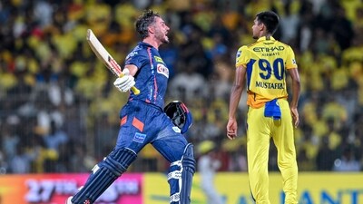 Lucknow Super Giants' Marcus Stoinis (L) celebrates after his team's win at the end of the Indian Premier League (IPL) Twenty20 cricket match between Chennai Super Kings and Lucknow Super Giants (AFP) Lucknow Super Giants' Marcus Stoinis (L) celebrates after his team's win at the end of the Indian Premier League (IPL) Twenty20 cricket match between Chennai Super Kings and Lucknow Super Giants (AFP)