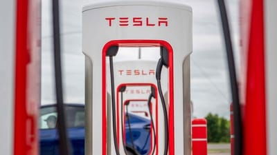 Tesla Supercharging stations near a Circle K gas station in Austin, Texas. (Getty Images via AFP) Tesla Supercharging stations near a Circle K gas station in Austin, Texas. (Getty Images via AFP)