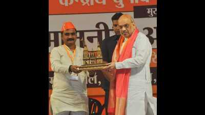Union home minister Amit Shah in Varanasi on Wednesday (Rajesh Kumar) Union home minister Amit Shah in Varanasi on Wednesday (Rajesh Kumar)