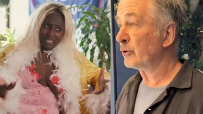 Crackhead Barney and Alec Baldwin caught in a scuffle. Crackhead Barney and Alec Baldwin caught in a scuffle.