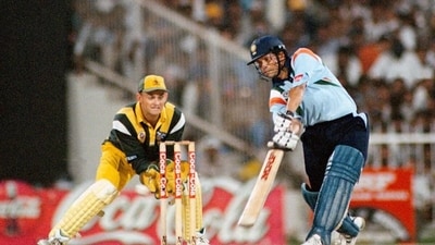 Sachin Tendulkar goes down the ground. (Reuters) Sachin Tendulkar goes down the ground. (Reuters)