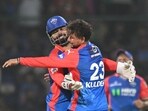 Delhi Capitals' Kuldeep Yadav (R) celebrates with captain Rishabh Pant after taking the wicket of Gujarat Titans' Rahul Tewatia during the Indian Premier League (IPL) Twenty20 cricket match between Delhi Capitals and Gujarat Titans Delhi Capitals' Kuldeep Yadav (R) celebrates with captain Rishabh Pant after taking the wicket of Gujarat Titans' Rahul Tewatia during the Indian Premier League (IPL) Twenty20 cricket match between Delhi Capitals and Gujarat Titans