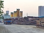 Mumbai, India. April 01,2024 : The Brihanmumbai Municipal Corporation (BMC) sent property notices to Dogus Soma JV, HCC MMS JV and Continental ITD Cementation Tata Project JV Compony`s casting yard. April 01,2024. (Photo by Raju Shinde/HT Photo) Mumbai, India. April 01,2024 : The Brihanmumbai Municipal Corporation (BMC) sent property notices to Dogus Soma JV, HCC MMS JV and Continental ITD Cementation Tata Project JV Compony`s casting yard. April 01,2024. (Photo by Raju Shinde/HT Photo)