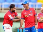 Delhi Capitals captain Rishabh Pant with head coach Ricky Ponting during a practice session Delhi Capitals captain Rishabh Pant with head coach Ricky Ponting during a practice session