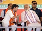 Morena: Prime Minister Narendra Modi with Union Minister and BJP leader Jyotiraditya Scindia. 