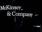 A logo of American multinational corporation McKinsey & Company is seen. 