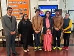 Aarav Bhatt and Aarush Bhatt with their parents and school principal Dr Anshu Arora. Aarav Bhatt and Aarush Bhatt with their parents and school principal Dr Anshu Arora.
