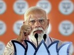 Prime Minister Narendra Modi addresses a public meeting in favour of Bharatiya Janata Party (BJP) candidate Shivmangal Singh Tomar for the second phase of the Lok Sabha polls, in Morena on Thursday.