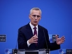 FILE PHOTO: NATO Secretary General Jens Stoltenberg speaks during a press conference, at the NATO Headquarters in Brussels, Belgium, April 4, 2024. REUTERS/Johanna Geron/Pool/File Photo