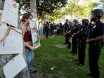 FILE PHOTO: LAPD surrounds students protesting in support of Palestinians at an encampment at the University of Southern California’s Alumni Park, as the conflict between Israel and the Palestinian Islamist group Hamas continues, in Los Angeles, California, U.S., April 24, 2024.  REUTERS/Zaydee Sanchez/File Photo