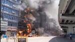 Santosh Kumat/HT (A huge fire broke out in a hotel near the Patna railway station)