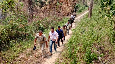 Polling officials leave for election duty on the eve of the 2nd phase of Lok Sabha polls in Tripura. (PTI) Polling officials leave for election duty on the eve of the 2nd phase of Lok Sabha polls in Tripura. (PTI)