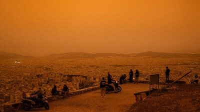 Authorities warn that the dust concentrations can reduce sunlight and visibility, as well as increase concentrations of fine pollution particles, posing risks for people with underlying health problems. (AFP) Authorities warn that the dust concentrations can reduce sunlight and visibility, as well as increase concentrations of fine pollution particles, posing risks for people with underlying health problems. (AFP)