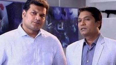 Actors Dayanand Shetty and Aditya Srivastava in a still from CID Actors Dayanand Shetty and Aditya Srivastava in a still from CID