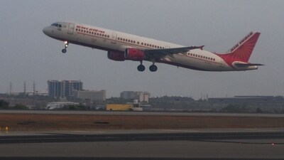 An Air India aircraft takes off at Kempegowda International Airport in Bengaluru on April 12, 2024. (AFP) An Air India aircraft takes off at Kempegowda International Airport in Bengaluru on April 12, 2024. (AFP)