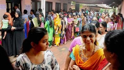 People wait for their turn to cast vote in Kochi, Kerala. (PTI File Photo) People wait for their turn to cast vote in Kochi, Kerala. (PTI File Photo)