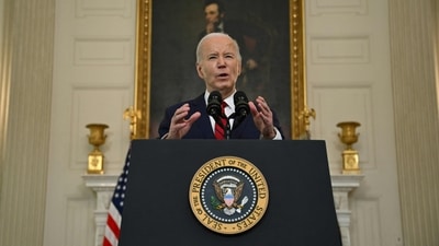 US President Joe Biden speaks after signing the foreign aid bill at the White House in Washington, DC, on April 24, 2024. The $95 billion package of assistance to Ukraine, Israel and Taiwan also provides needed humanitarian assistance to Gaza, Sudan and Haiti, and a measure to ban TikTok in the US. (Photo by Jim WATSON / AFP) (AFP) US President Joe Biden speaks after signing the foreign aid bill at the White House in Washington, DC, on April 24, 2024. The $95 billion package of assistance to Ukraine, Israel and Taiwan also provides needed humanitarian assistance to Gaza, Sudan and Haiti, and a measure to ban TikTok in the US. (Photo by Jim WATSON / AFP) (AFP)