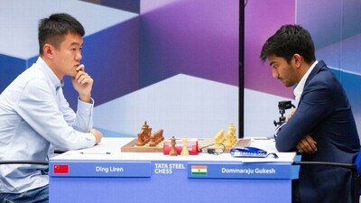 D Gukesh and Ding Liren at the Tata Steel Chess Tournament (Getty ) D Gukesh and Ding Liren at the Tata Steel Chess Tournament (Getty )