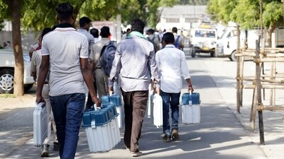 Representative Image: EVMs and VVPATs are being taken to the distribution centre. (Himanshu Sharma/ANI)