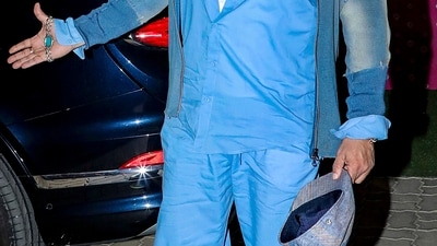 Salman Khan fans are wondering if he's going the Govinda or Ranveer Singh way. For instance, this all-blue look seems right out of the Govinda wardrobe. Yes, the denim jacket, cap and his signature firoza bracelet go along but for him, there's clearly no such thing as too much blue. Salman Khan fans are wondering if he's going the Govinda or Ranveer Singh way. For instance, this all-blue look seems right out of the Govinda wardrobe. Yes, the denim jacket, cap and his signature firoza bracelet go along but for him, there's clearly no such thing as too much blue.