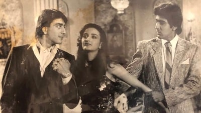 In 2018, Farah shared a throwback photo with actors and Imaandaar co-stars Sanjay Dutt and Sumeet Saigal, who is her second husband. She wrote in her Instagram caption, “My favourite reel life hero and my real life hero.” 