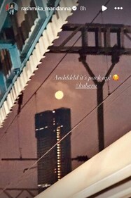 A screen grab of Rashmika Mandanna's Instagram stories. A screen grab of Rashmika Mandanna's Instagram stories.