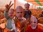 People gather to attend the campaign rally for Lok Sabha Elections in Greater Noida People gather to attend the campaign rally for Lok Sabha Elections in Greater Noida