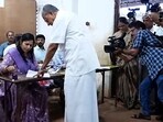 Kerala chief minister Pinarayi Vijayan casts his vote for the Lok Sabha elections 2024, at polling station number 161 in Kannur on Friday. Kerala chief minister Pinarayi Vijayan casts his vote for the Lok Sabha elections 2024, at polling station number 161 in Kannur on Friday.