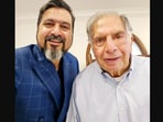 The image shows business icon Ratan Tata with Grammy Award winner Ricky Kej. The image shows business icon Ratan Tata with Grammy Award winner Ricky Kej.
