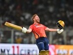 Jonny Bairstow celebrates after guiding Punjab Kings home against KKR Jonny Bairstow celebrates after guiding Punjab Kings home against KKR