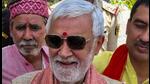 Union minister Ashwini Choubey after casting his vote in Bhagalpur on Friday. The sitting BJP MP from Buxar has been denied ticket this time. (PTI)