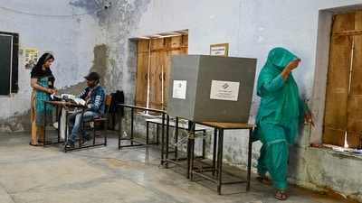 Scene from a polling booth in Panchali Khurd, Meerut, Uttar Pradesh. (Raj K Raj/ Hindustan Times) Scene from a polling booth in Panchali Khurd, Meerut, Uttar Pradesh. (Raj K Raj/ Hindustan Times)