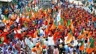 A BJP campaign rally in Telangana on Thursday. (Photo from X) A BJP campaign rally in Telangana on Thursday. (Photo from X)
