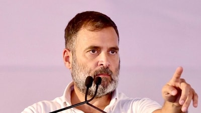 Congress leader Rahul Gandhi addresses the public meeting for the Lok Sabha Polls, in Amravati on Wednesday. (Congress's X account) Congress leader Rahul Gandhi addresses the public meeting for the Lok Sabha Polls, in Amravati on Wednesday. (Congress's X account)