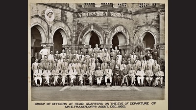 As YN Varma’s memoir suggests, Indian and British officers working together in colonial institutions weren’t always at ease with one another. But that's not evident in photographs like this one of Indian Railways officers at the headquarters of the Great Indian Peninsula Railway in Bombay in 1930. (SSPL via Getty Images) As YN Varma’s memoir suggests, Indian and British officers working together in colonial institutions weren’t always at ease with one another. But that's not evident in photographs like this one of Indian Railways officers at the headquarters of the Great Indian Peninsula Railway in Bombay in 1930. (SSPL via Getty Images)