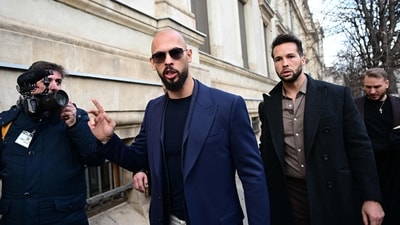 Andrew Tate (L) and Tristan Tate (R) have been arrested in Romania over UK sex offence charges, police said on March 12, 2024. (AFP) Andrew Tate (L) and Tristan Tate (R) have been arrested in Romania over UK sex offence charges, police said on March 12, 2024. (AFP)
