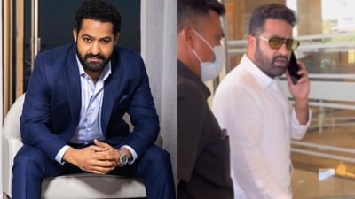 Jr NTR looked annoyed at having the paparazzi constantly follow him around. Jr NTR looked annoyed at having the paparazzi constantly follow him around.