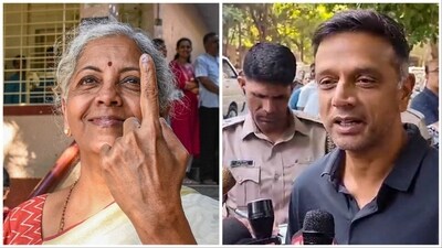 Finance Minister Nirmala Sitharaman, software industry icon N R Narayana Murthy, his wife and Rajya Sabha member Sudha Murty, former cricketer Rahul Dravid, and actor Prakash Raj were among the early voters as polling for 88 Lok Sabha seats began in 13 states and Union Territories on Friday. Finance Minister Nirmala Sitharaman, software industry icon N R Narayana Murthy, his wife and Rajya Sabha member Sudha Murty, former cricketer Rahul Dravid, and actor Prakash Raj were among the early voters as polling for 88 Lok Sabha seats began in 13 states and Union Territories on Friday.