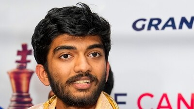 Candidates champion Indian chess grandmaster Dommaraju Gukesh on his arrival at the Chennai Airport (PTI)