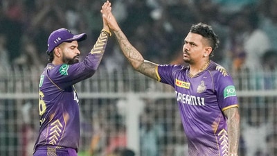 For KKR's bowling department, Sunil Narine took a wicket. (PTI) For KKR's bowling department, Sunil Narine took a wicket. (PTI)