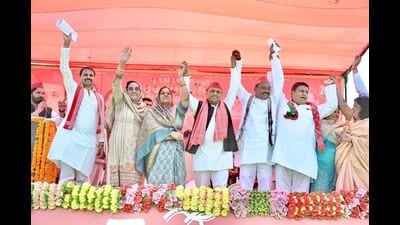 Samajwadi Party chief Akhilesh Yadav during a rally in Uttar Pradesh’s Kasganj on April 26 (Sourced) Samajwadi Party chief Akhilesh Yadav during a rally in Uttar Pradesh’s Kasganj on April 26 (Sourced)