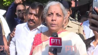 Union Finance Minister Nirmala Sitharaman casts her vote in Bengaluru. (PTI) Union Finance Minister Nirmala Sitharaman casts her vote in Bengaluru. (PTI)