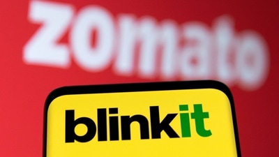 Blinkit and Zomato logos are seen in this illustration. (Reuters)