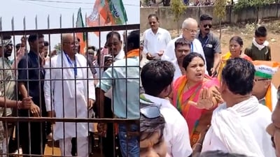 Former Chhattisgarh chief minister Bhupesh Baghel outside polling station. Former Chhattisgarh chief minister Bhupesh Baghel outside polling station.