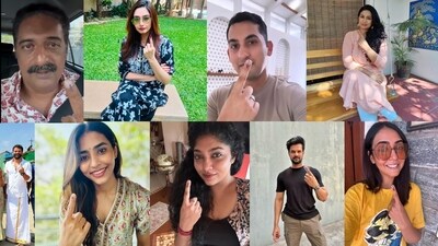 Sandalwood actors cast their votes this year Sandalwood actors cast their votes this year